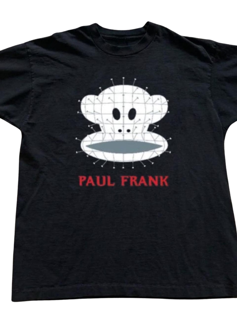 Paul Frank Black Graphic Tee with White Monkey Print, Gift For Her, For Him